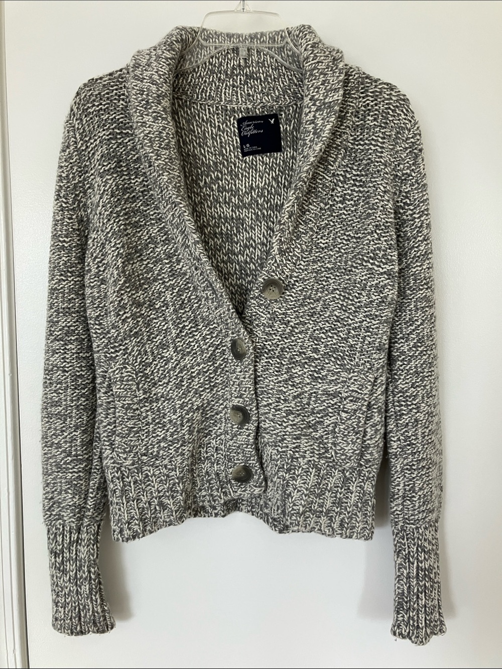 American Eagle Outfitters Marled Shawl Collar Button Cardigan
